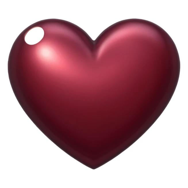 burgundy heart made out of metal sticker