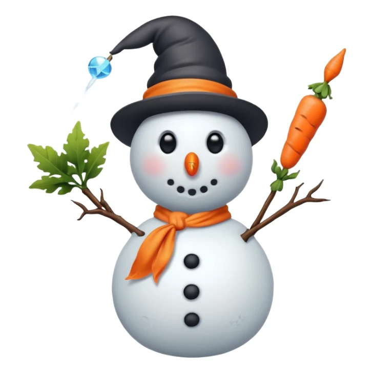 Snowman in a swimsuit and a magic wand in his hands sticker