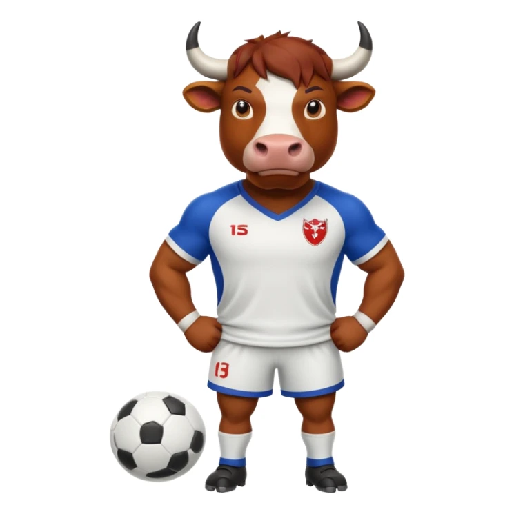 Create emojis of a bull that are related to soccer sticker