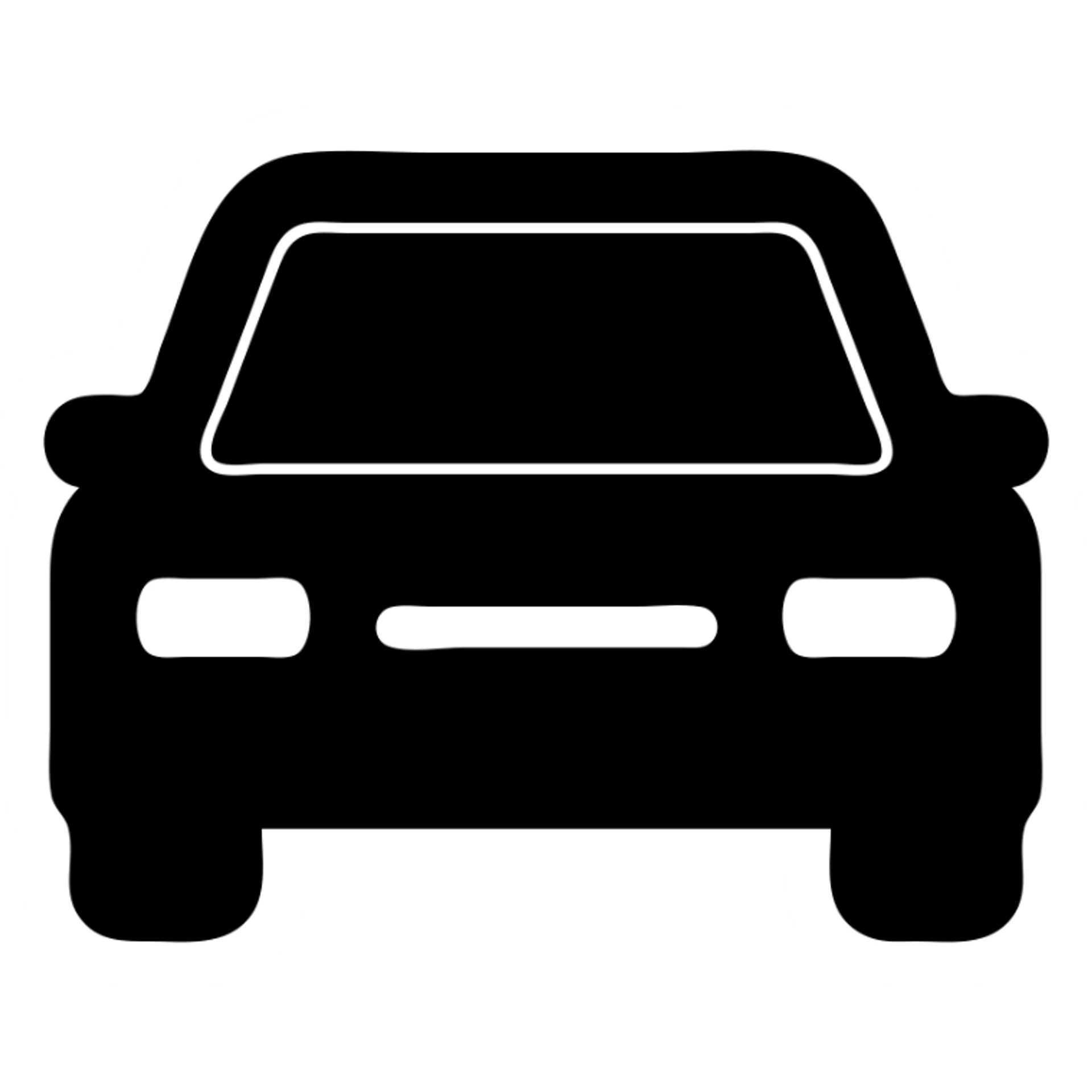solid filled icon of a car with tinted windows, representing Window Tint sticker