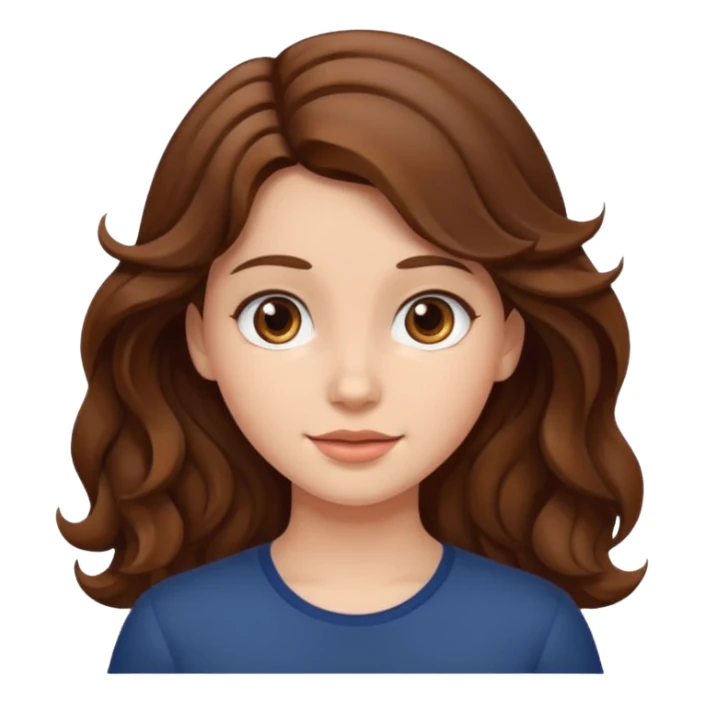 chica con cabello ondulado castaño sticker