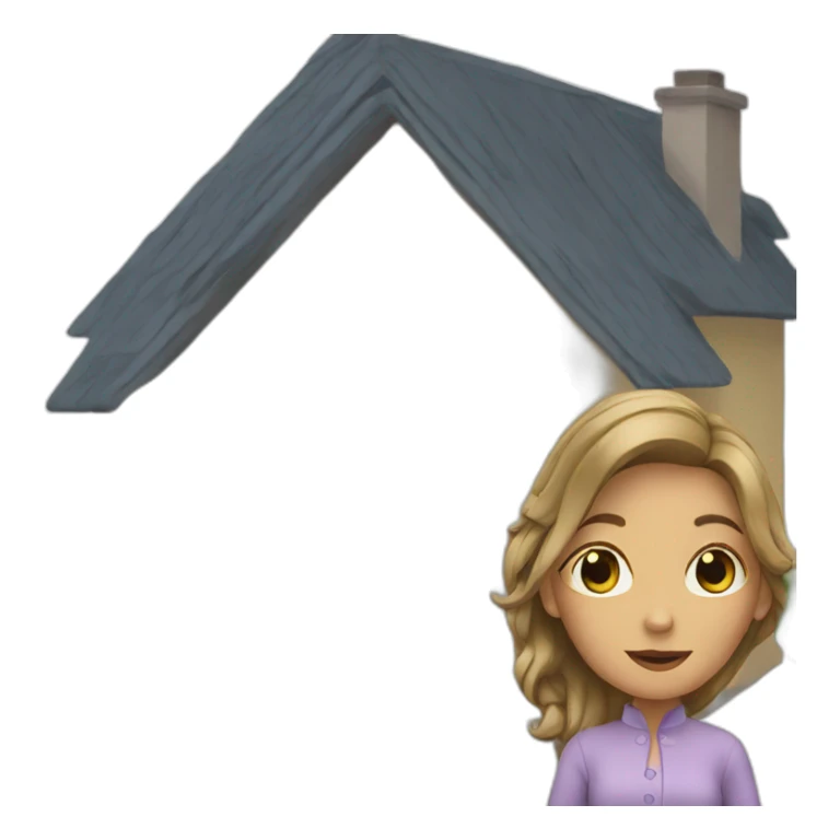 Woman in a house sticker