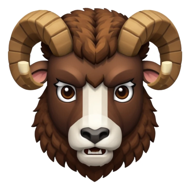 🐏 with angry face in style minecraft sticker