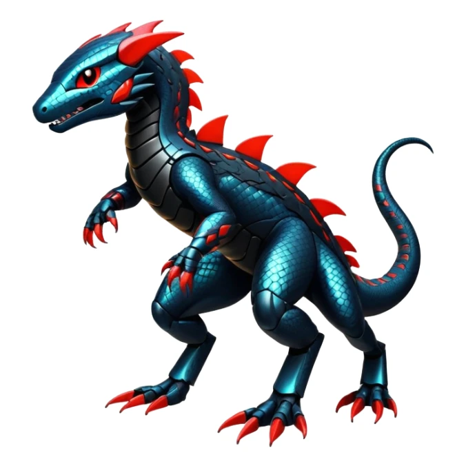 Modern Futuristic Scaly Cyber-Salandit-Litten-Hybrid (Full body) sticker