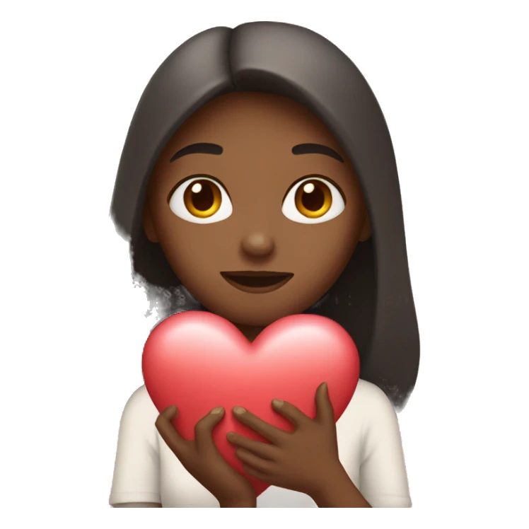 Girl with a heart in hands sticker