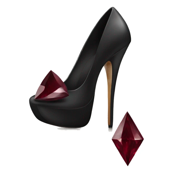 Black heels with Burgundy diamond  sticker