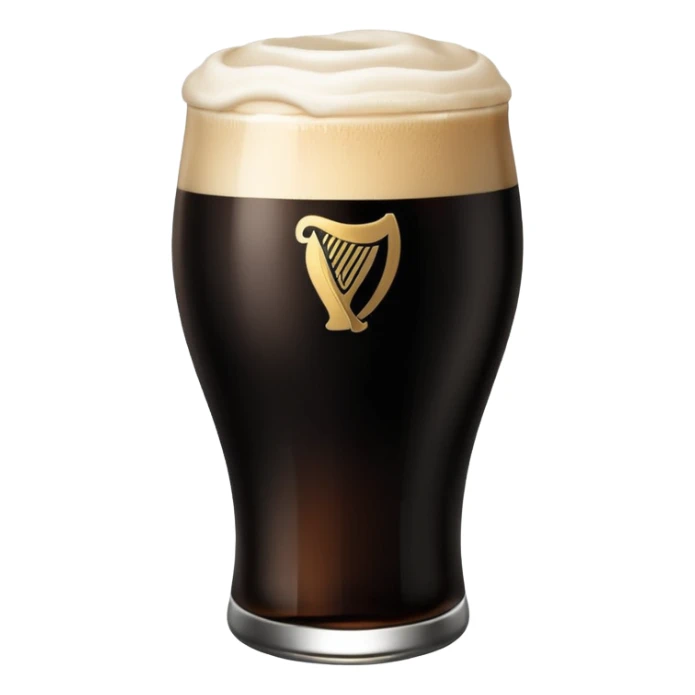 pint of guinness with flat head, no froth sticker