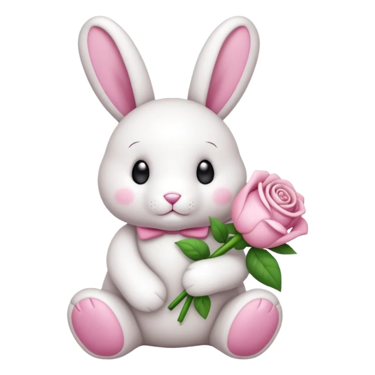 Un doudou lapin avec un noeud coquette sticker