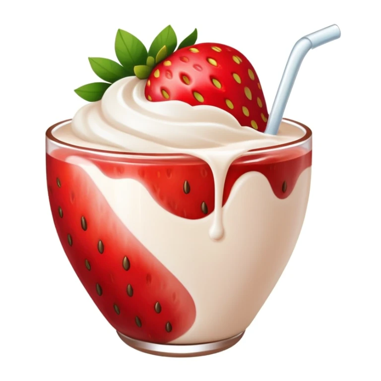 A strawberry with milk and cocoa sticker