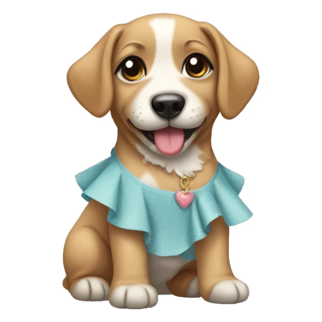 puppy with a dress sticker