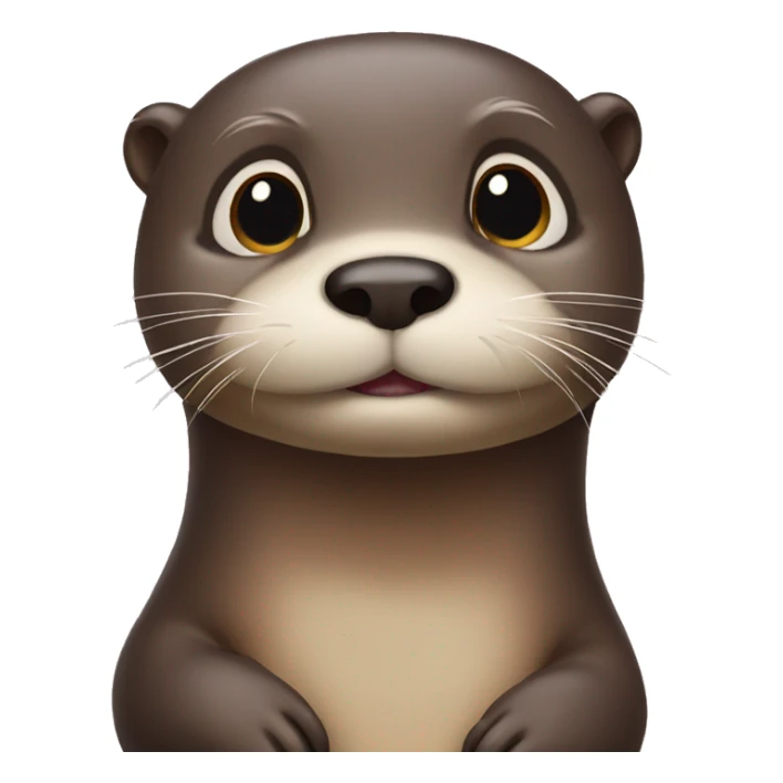 otter holding his face looking adorable and cute sticker
