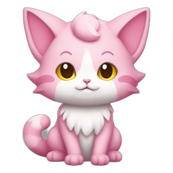Sitting-bicolor-fairy-type-pink-cat-pokemon sticker