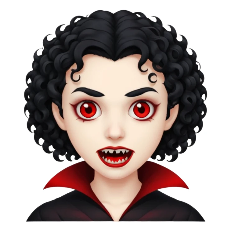 curly hair a picture of me as a vampire sticker
