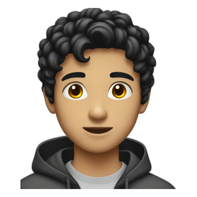 Young boy 21 years old with mac book and black hair sticker