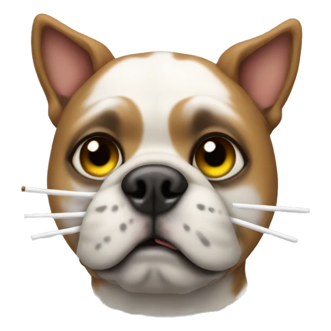 dog wearing cat costume and smoking cygaro sticker