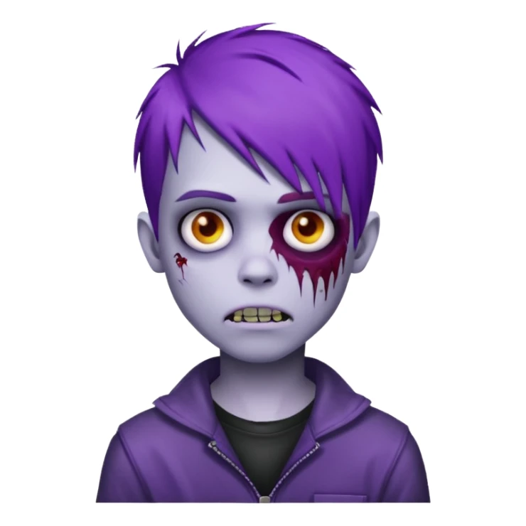 boy emo zombie purple hair sticker
