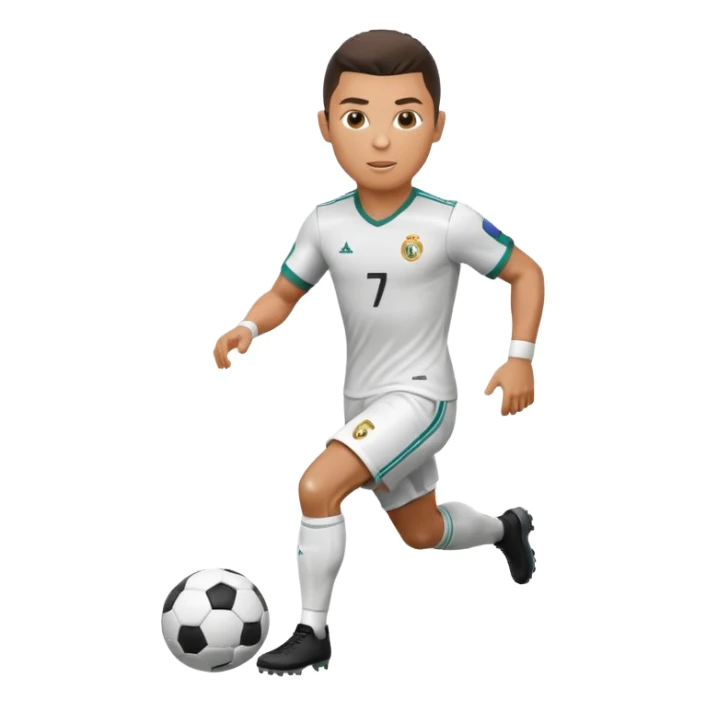 Cristiano Ronaldo as a football player dribbling a ball sticker