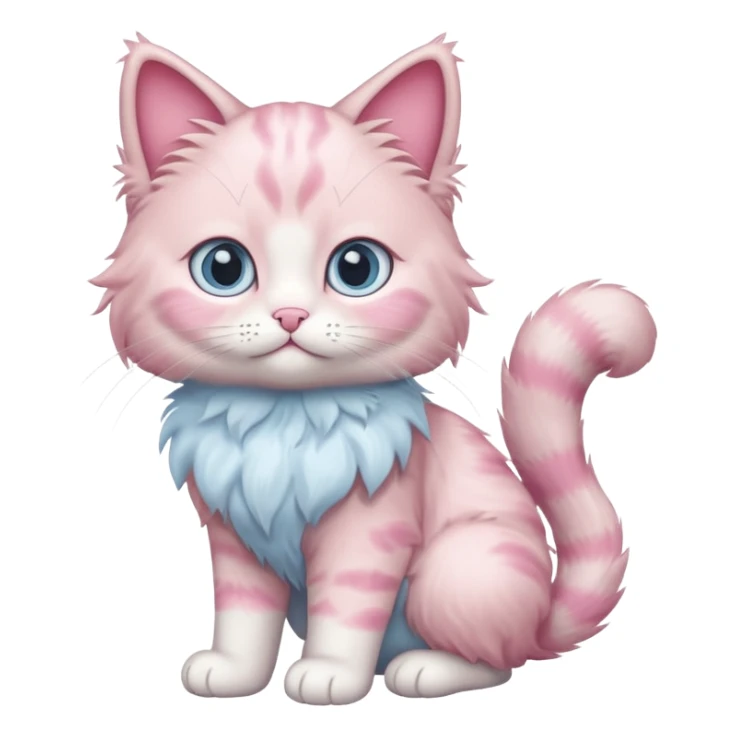 full body of baby Ragdoll pink cat  sticker