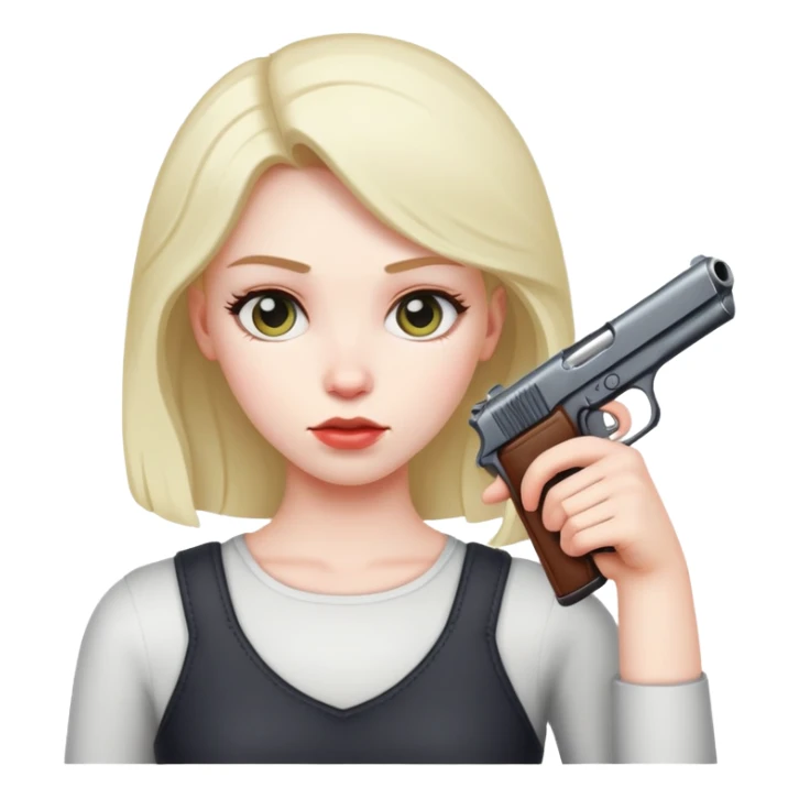 a girl putting a gun to her head  sticker