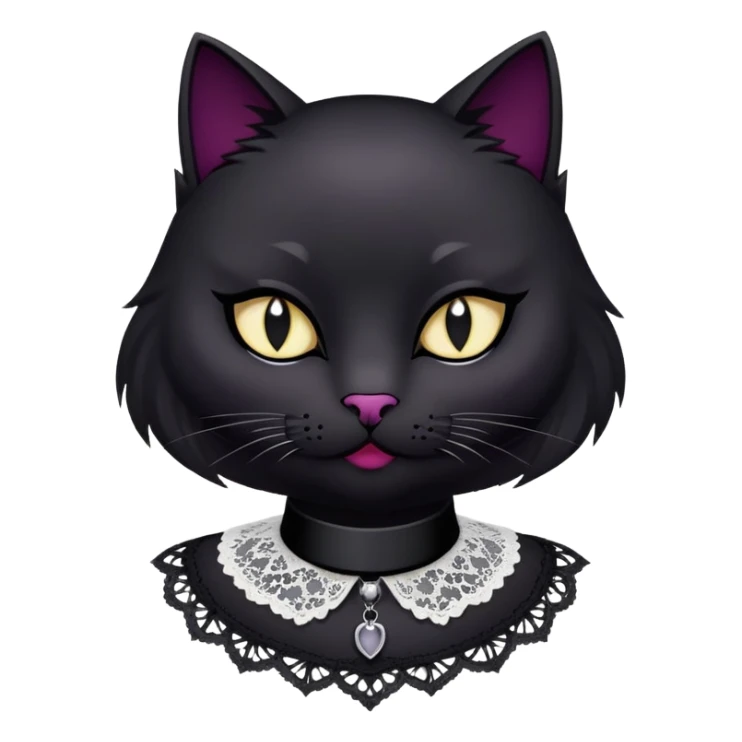 Black cat with gothic fashion style  sticker