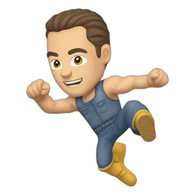 Jean Claude Van Damme jump kick sticker