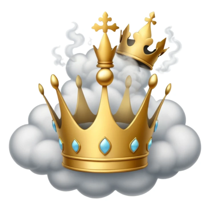 Put this 👑 on top  of 😶‍🌫️ sticker