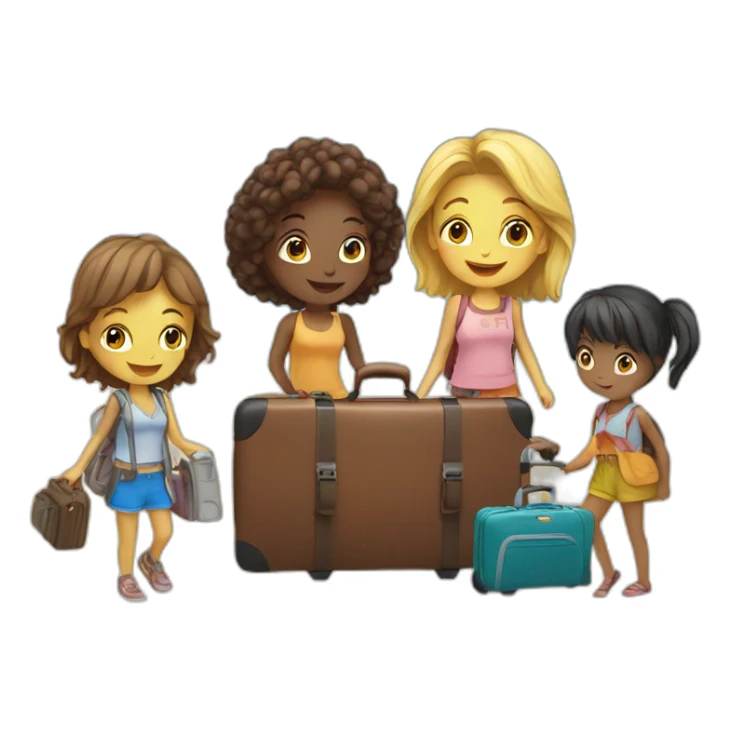travel with friends (4 girls) sticker
