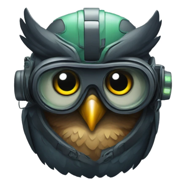 Owl with night vision device in helmet sticker