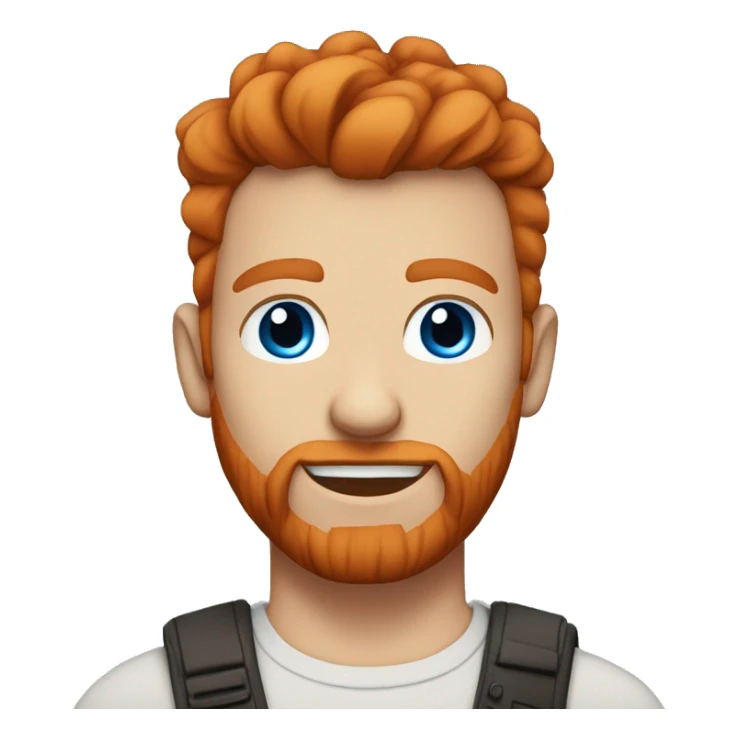 red hair guy with Mohawk hair and beard and blue eyes  sticker