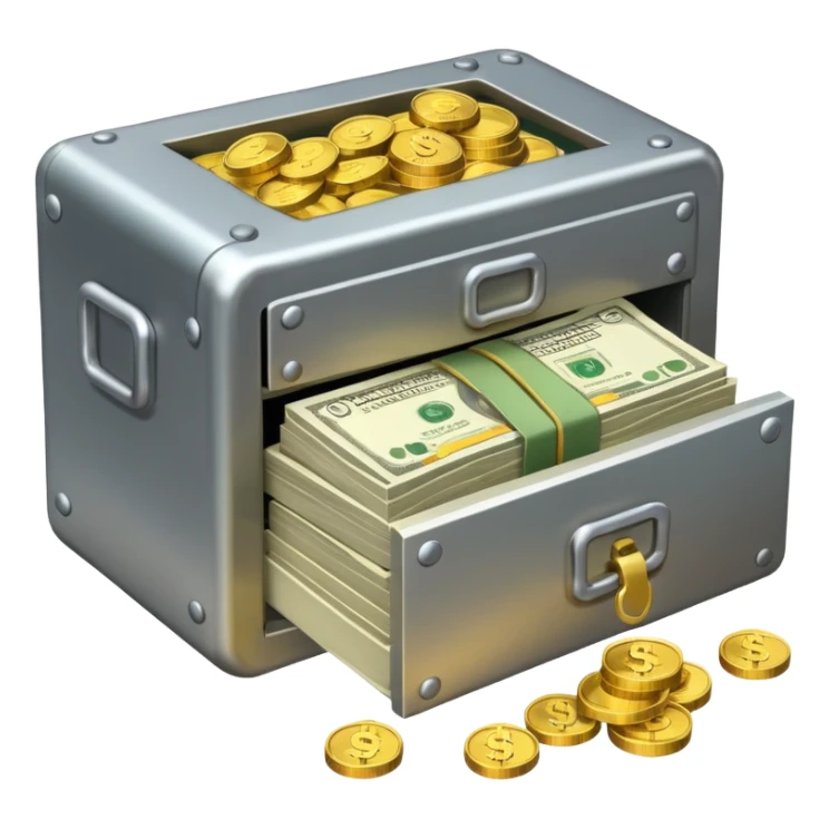 unlocked vault with money sticker