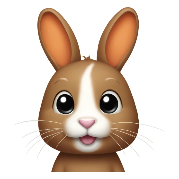 Brown bunny with floppy ears  holding a carrot cute sticker