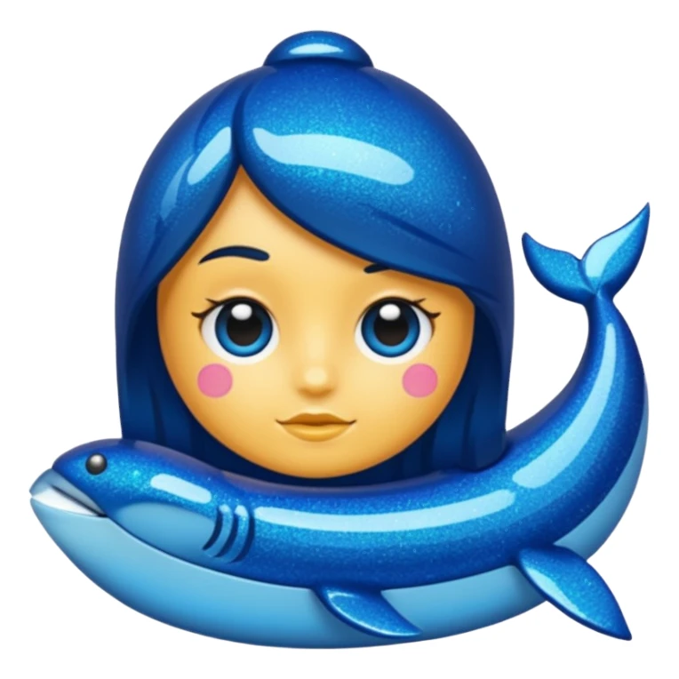 glitter azul-marinho tubarão sticker