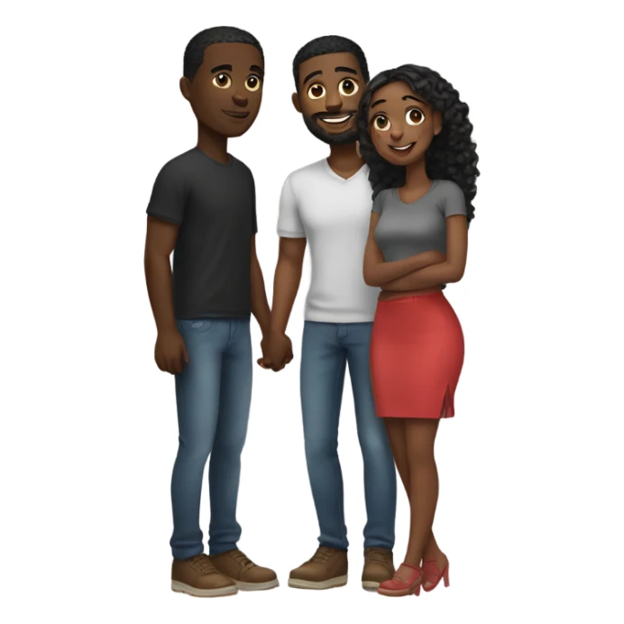 Realistic black couple in love  sticker