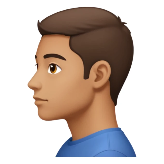 the profiile of a face, looking completely to one side sticker