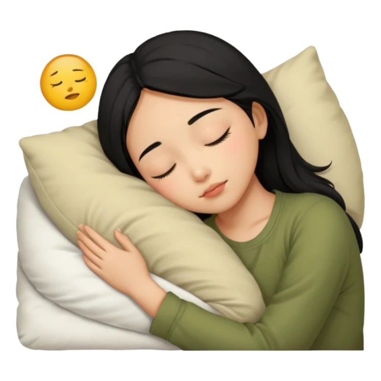 Black haired, olive-skinned Asian girl sleeping alone  sticker