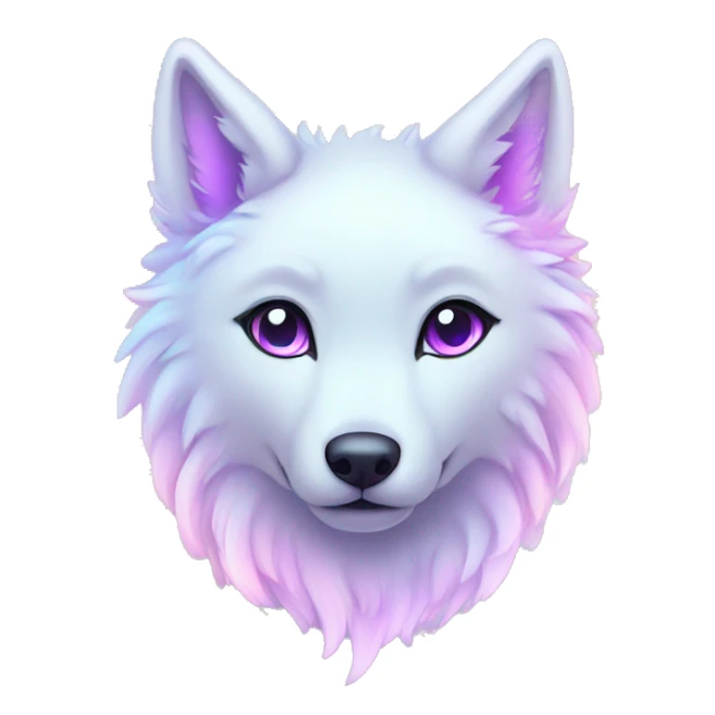 kawaii cute shiny pastel nebula wolf sticker