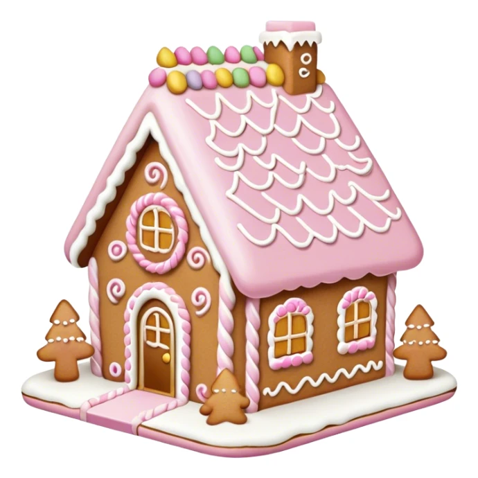 light pink and gold and white gingerbread house sticker