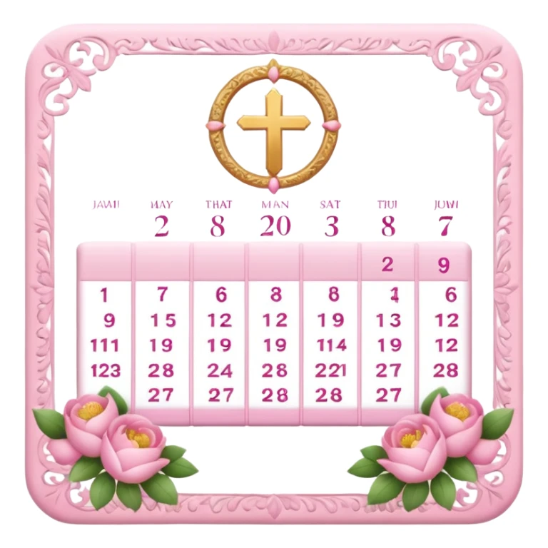 make a catholic calendar with very girly pink tones sticker