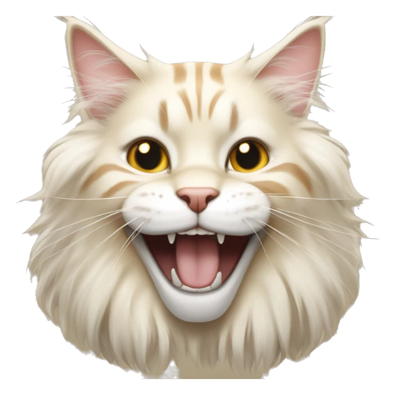 cream colored maine coon smile with teeth sticker