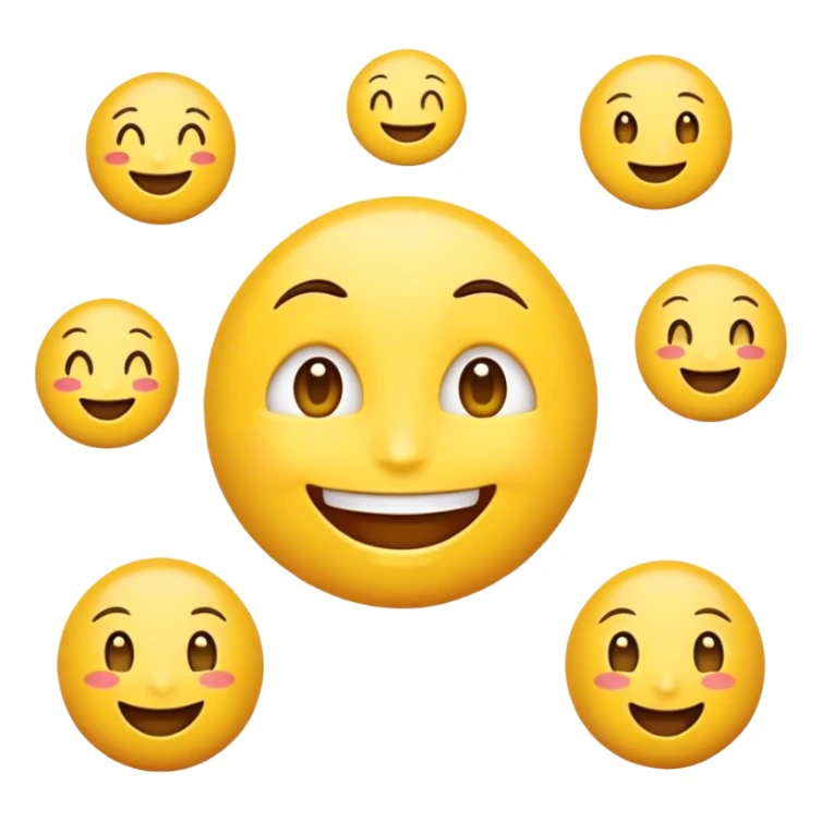 I want a happy emoji speaking in different languages sticker