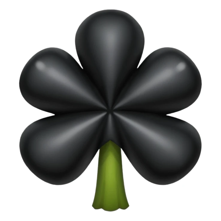 Un trébol de cinco hojas negro sticker