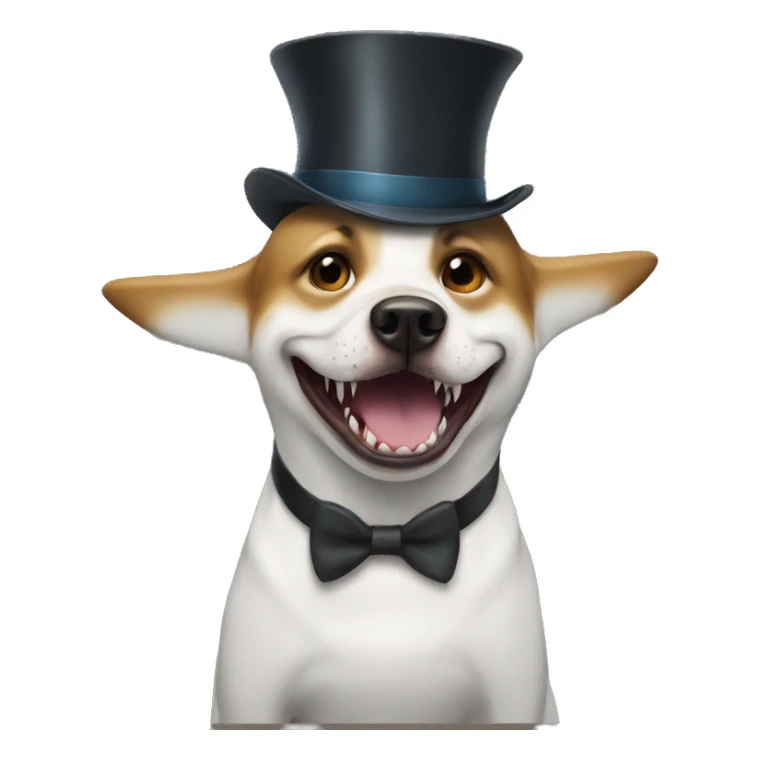 Shark with a top hat on dog sticker