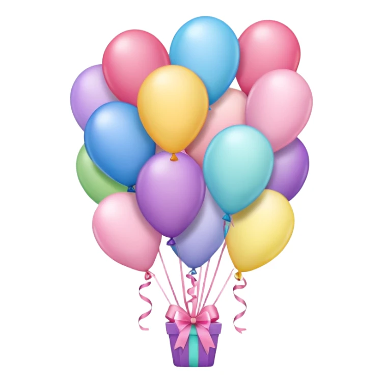 pink flower bouquet with birthday balloon sticker