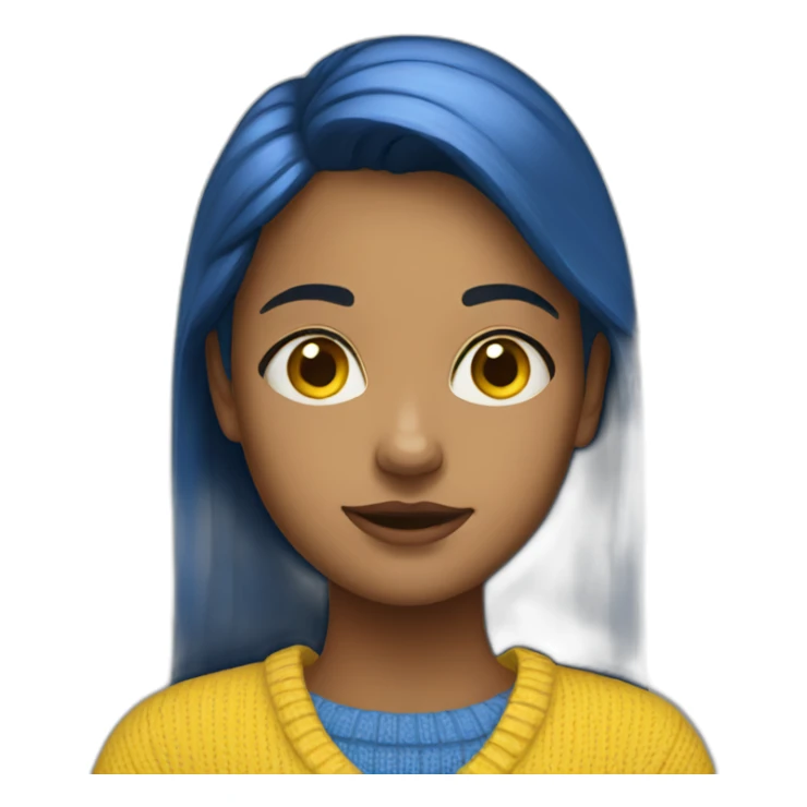 Girl in blue and yellow sweater sticker