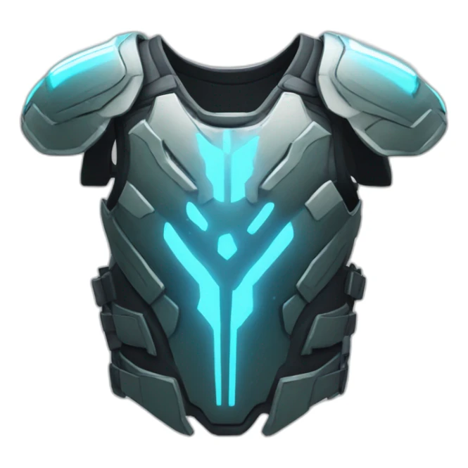 futuristic armored Omega Energy breastplate sticker