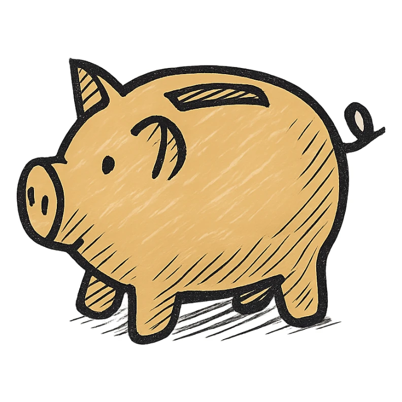 golden piggy bank sticker
