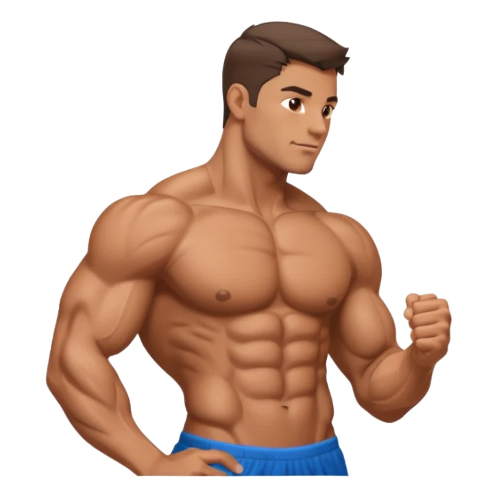 Side view of muscle man sticker