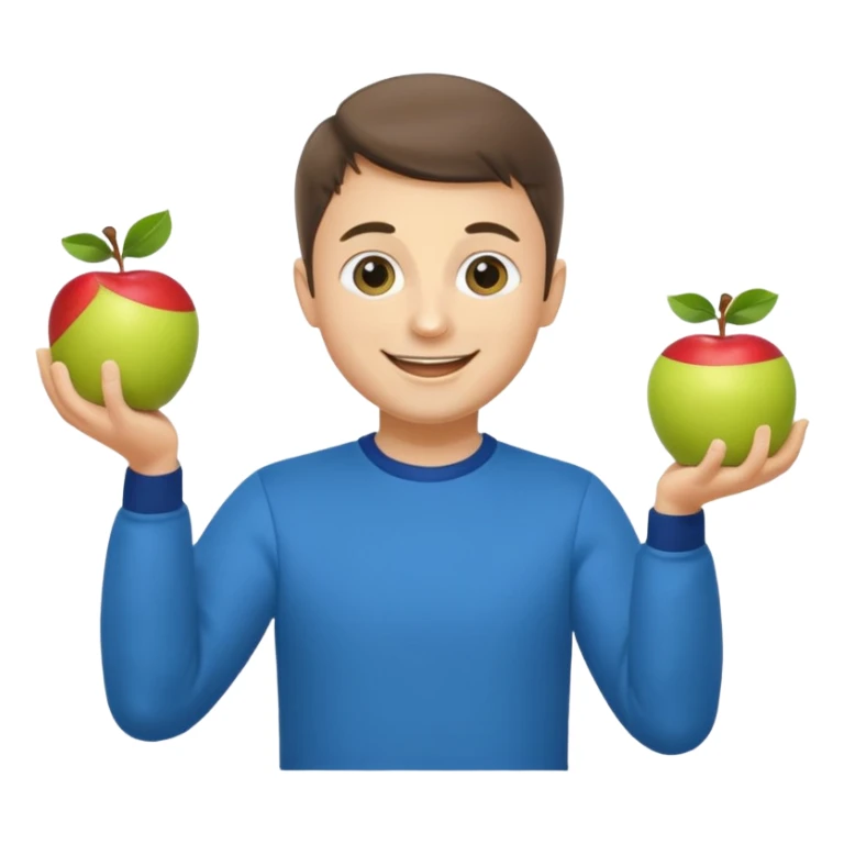 a Circus cute zelensky juggling two apple blue and yellow sticker