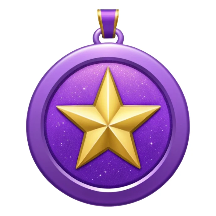 Purple Glitter medal of help sticker
