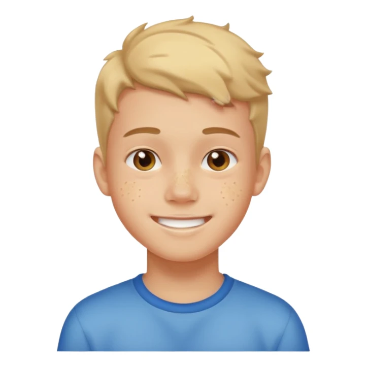 boy teenager with acne smiling sticker